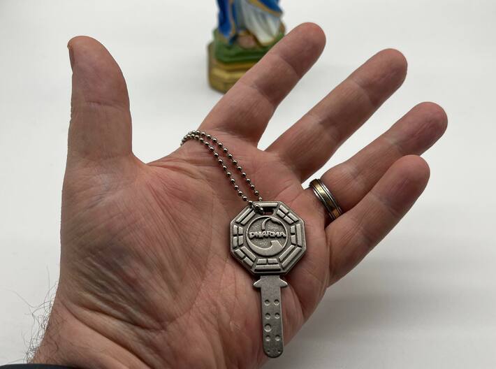 Lost Dharma fail safe key replica prop 3d printed statue and chain not included