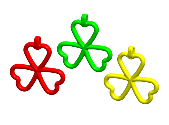 Three leaf pendent / Key chain 3d printed 