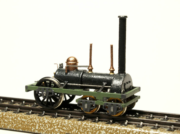 1832 Mohawk & Hudson 4-2-0 Locomotive "Experiment" 3d printed Processed Versatile Plastic print, completed, painted, detailed.