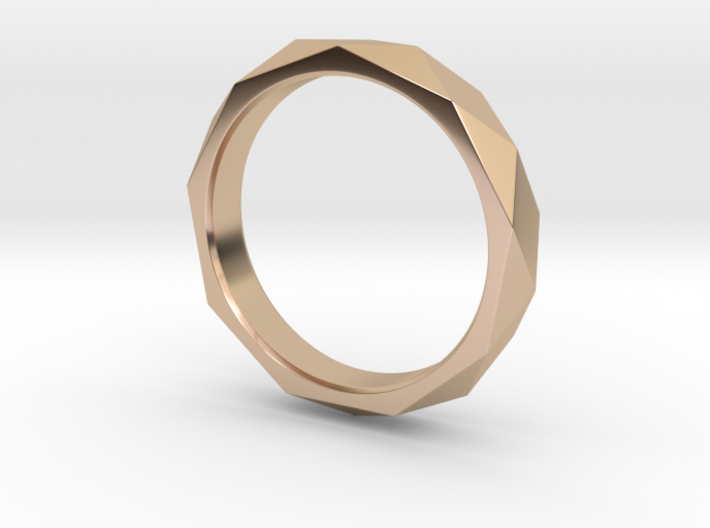 Nonagon Faceted Ring 3d printed