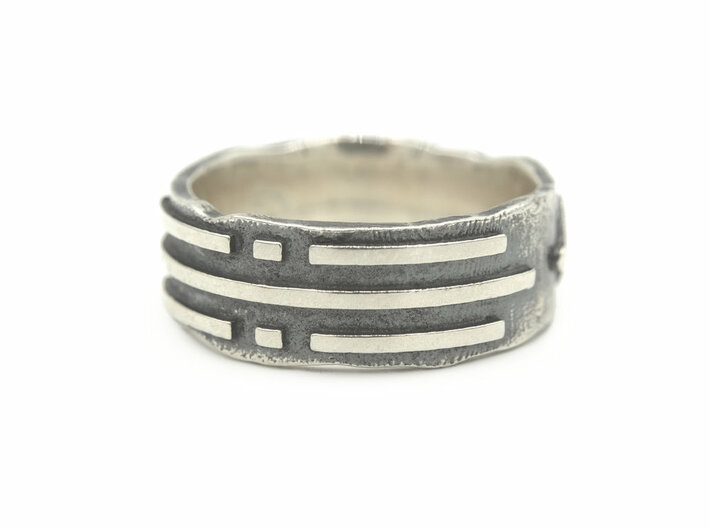 Atlantis Ring - Solid 3d printed Atlantis Ring - Solid - Blackened Silver/Antique Silver