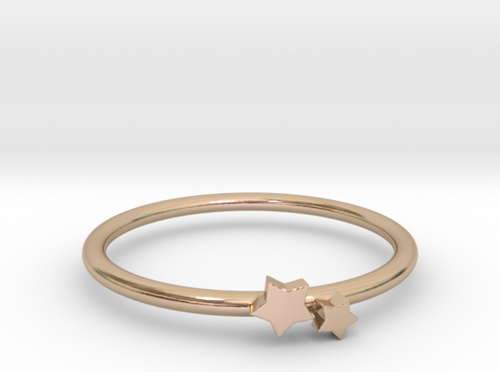 Twin Star Ring (Multiple Sizes) 3d printed