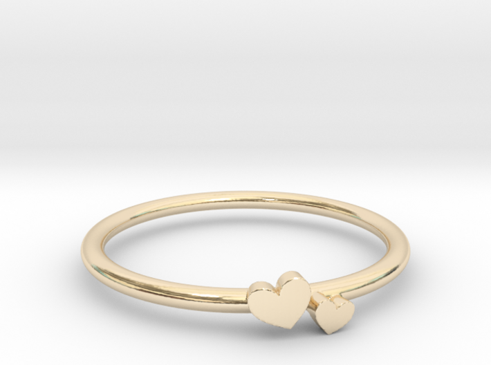 Twin Heart Ring (Multiple Sizes) 3d printed