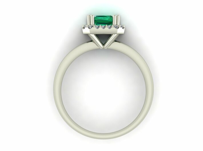 Emerald cut with a halo NO STONES SUPPLIED 3d printed 