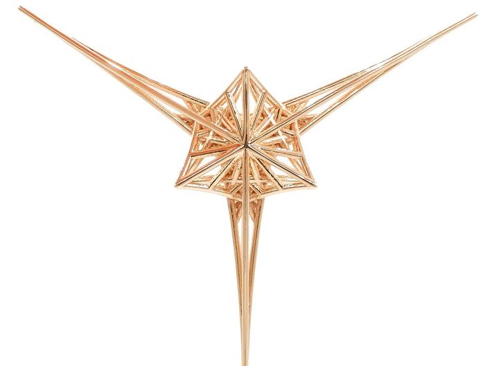 Angelic Star Pendant - Flower of Life Based 3d printed Angelic Star Pendant - Rose Gold Plated Brass