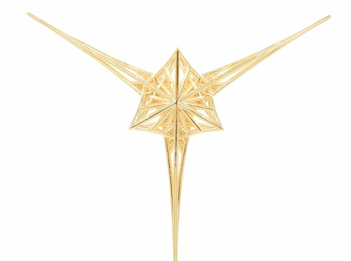 Angelic Star Pendant - Flower of Life Based 3d printed Angelic Star Pendant - Polished Brass