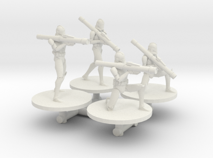 23mm Phase 2 Clone Troopers RPS-6 Rockets(4) 3d printed