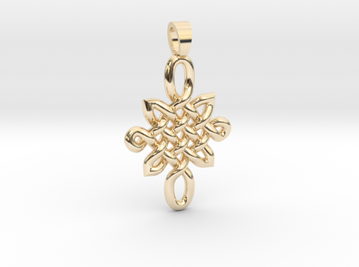 Double celtic knot [pendant] 3d printed