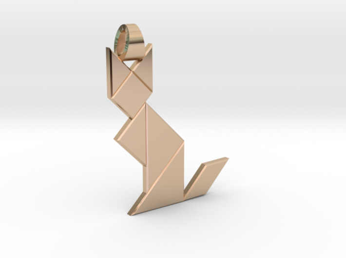 Cat tangram [pendant] 3d printed
