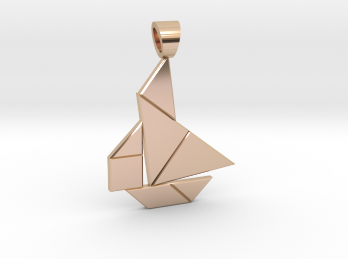 Boat tangram [pendant] 3d printed