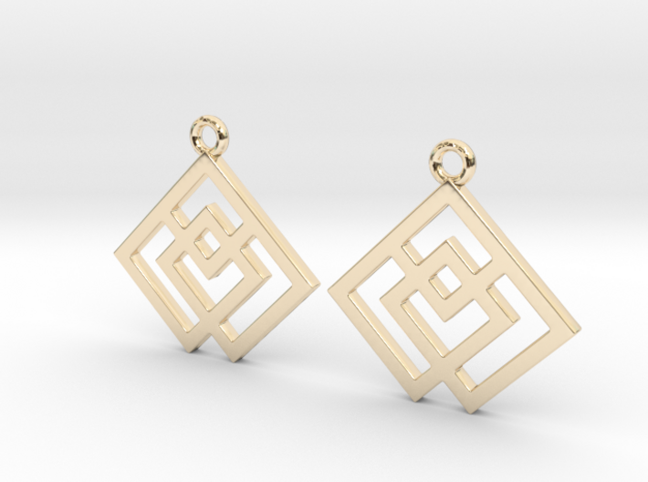 Squares [Earrings] 3d printed