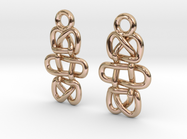 Dual knot [earrings] 3d printed