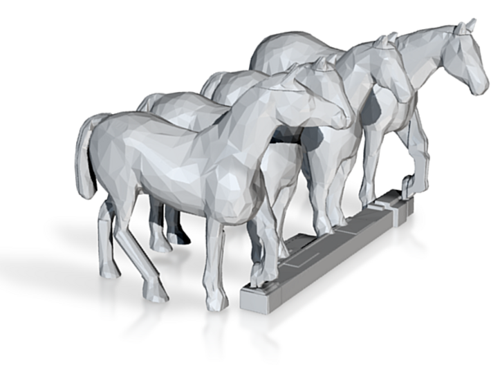 N Scale Horses 4 3d printed This is a render not a picture