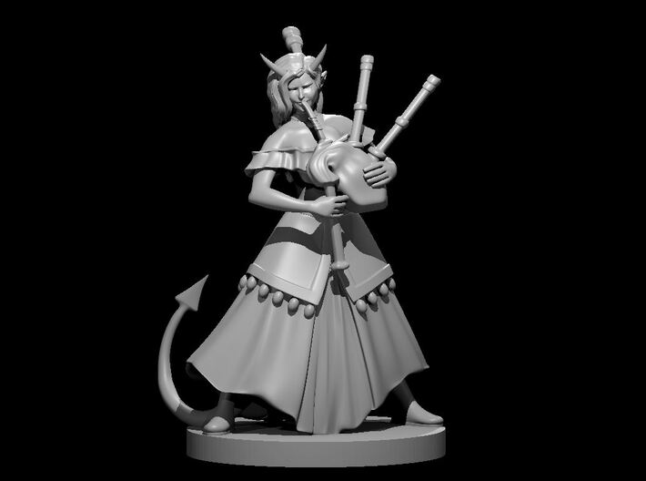 Tiefling Female Bard with Bagpipes 3d printed