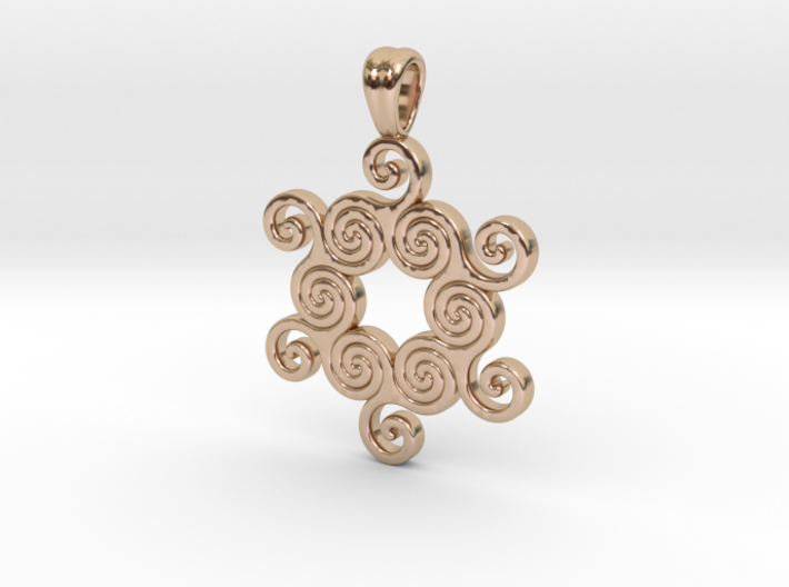 Six united triskell [pendant] 3d printed