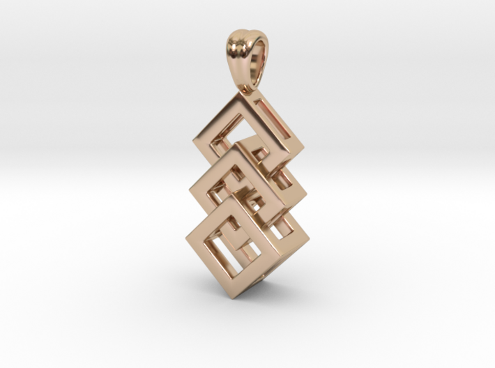 Linked cubes [pendant] 3d printed