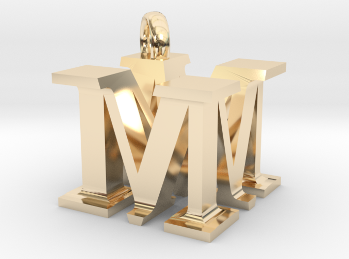 MM Monogram serifs [pendant] 3d printed
