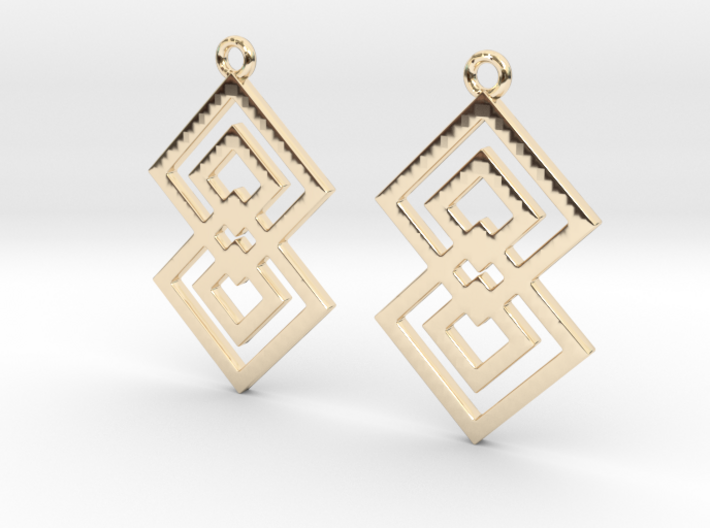 Squares earrings 3d printed