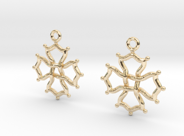 Occitan cross [earrings] 3d printed