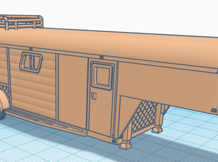 1/64th Vintage type 1950's Horse Trailer  3d printed 