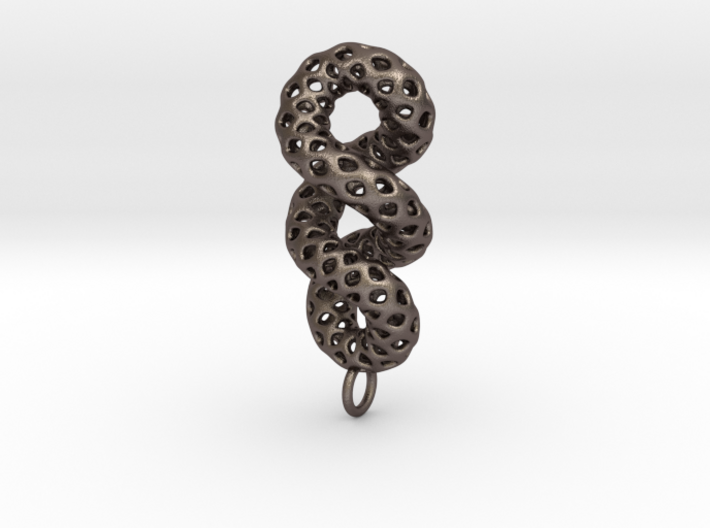 Cruller - A Pendant in Steel 3d printed
