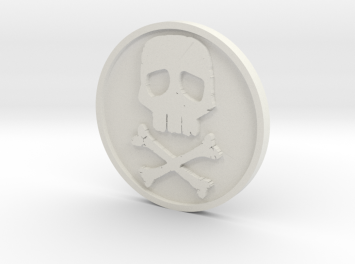 Captain Harlock skull and crossbones logo 3d printed