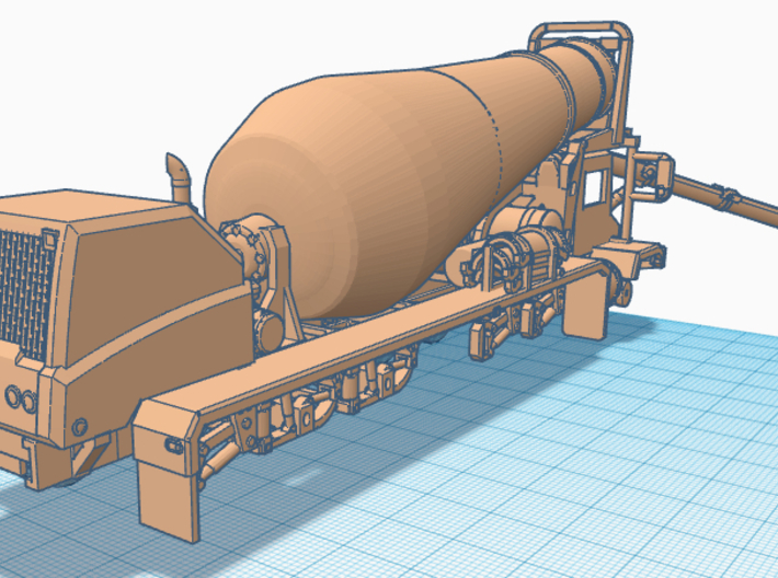 1/64th Oshkosh type Front Discharge Mixer Chutes 3d printed 