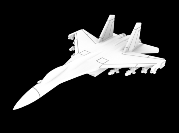 1:500 Scale Su-27S Flanker (Loaded, Gear Up) 3d printed