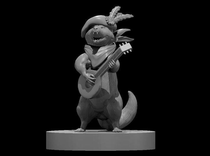 Raccoon Bard with Lute 3d printed
