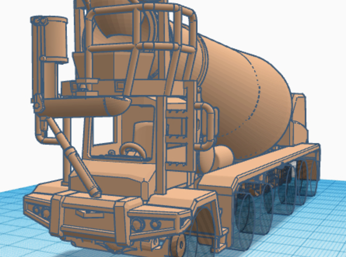 1/87th Frame for Oshkosh type Cement Mixer  3d printed 