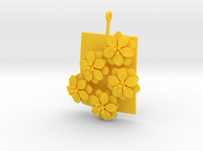 Pendant with five large flowers of the Anemone 3d printed