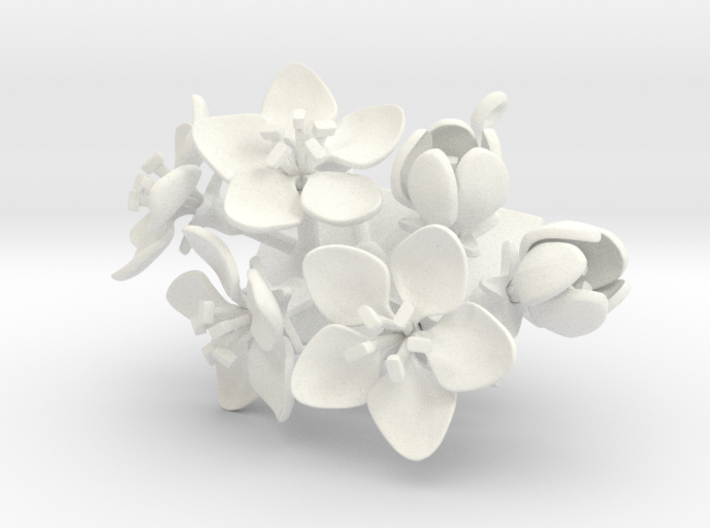 Pendant with six large flowers of the Apple 3d printed