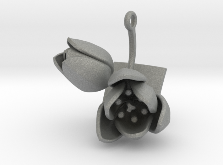 Pendant with two large flowers of the Tulip II 3d printed