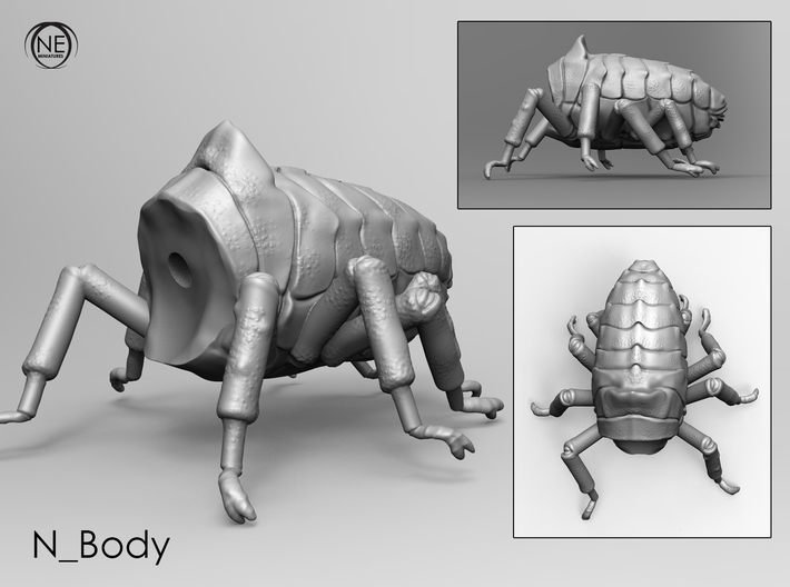 mutant bug body 3d printed