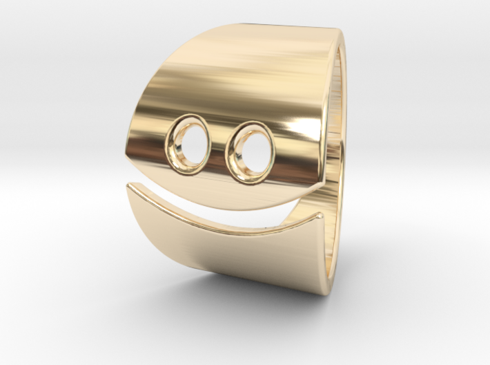 Emoji Happy Ring 3d printed