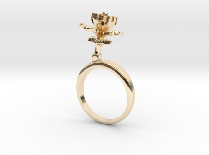 Ring with one small flower of the Choisya 3d printed