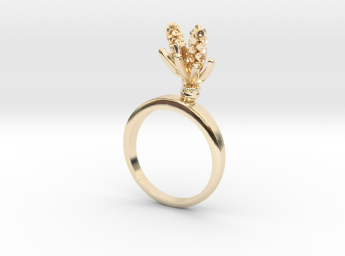Ring with two small flowers of the Hyacinth R 3d printed