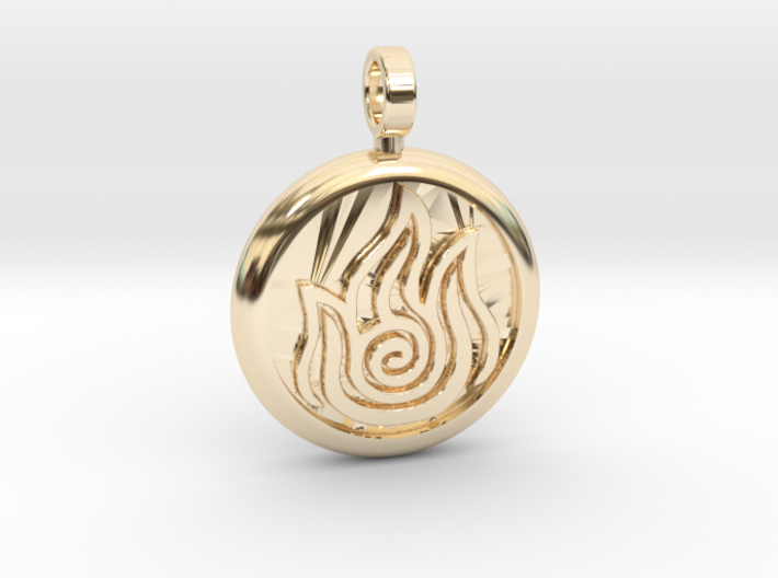 Firebending Pendant 3d printed The Render is not working properly, see the 3D View for a better idea of the final product