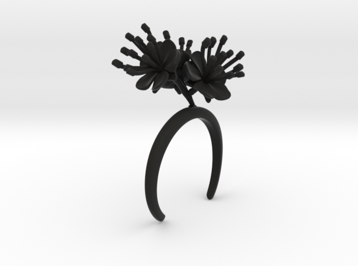 Bracelet with three large flowers of the Peach 3d printed