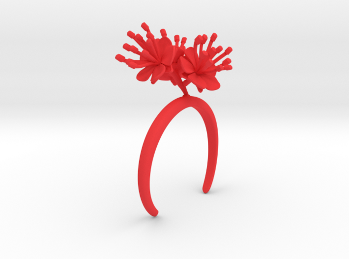 Bracelet with three large flowers of the Peach 3d printed