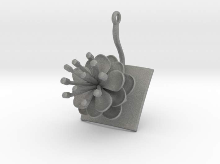 Pendant with one large flower of the Peach Inv 3d printed