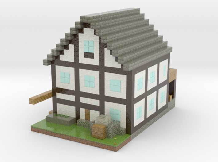 Minecraft Medieval Modern House 3d printed