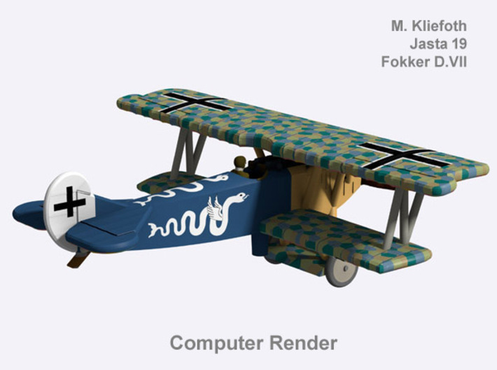 Max Kliefoth Fokker D.VII (full color) 3d printed 