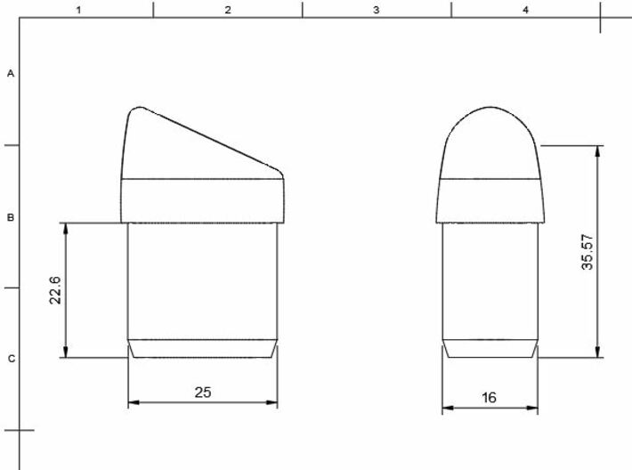 1960s Samsonite Folding Chair Wide Oval Foot Cap 3d printed Dimensions