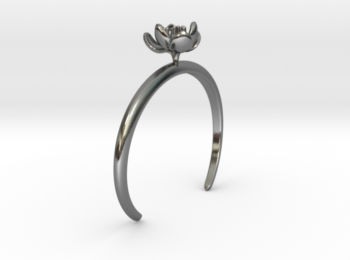 Bracelet with one small open flower of the Tulip 3d printed