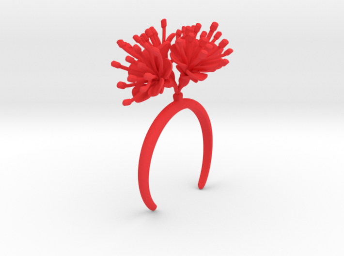 Bracelet with four large flowers of the Cherry 3d printed