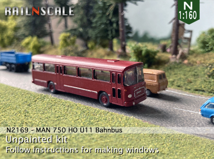 MAN 750 HO Ü11 Bahnbus (N 1:160) 3d printed