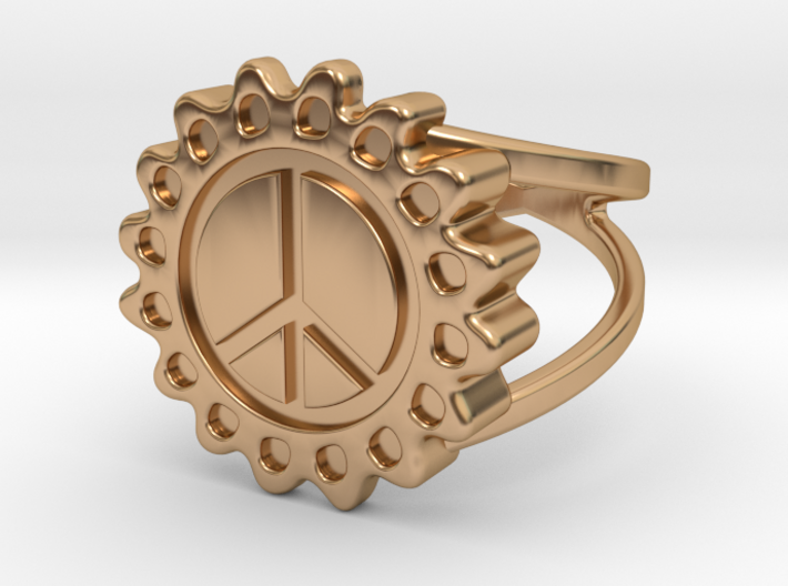 Peace Flower Ring 3d printed