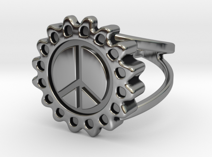 Peace Flower Ring 3d printed 