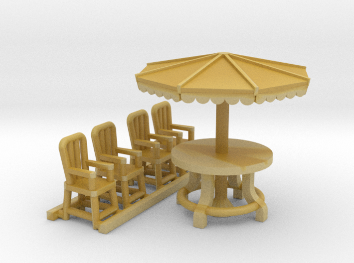 'N Scale' - Outdoor Table & Chairs 3d printed 